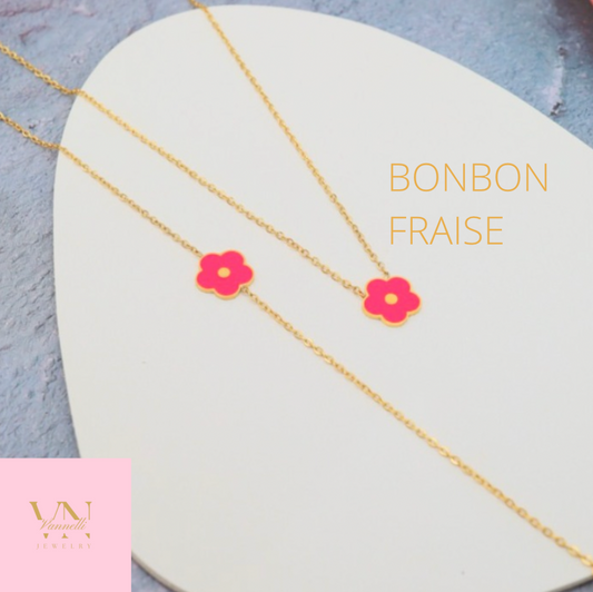 COLLIER BONBON FRAISE